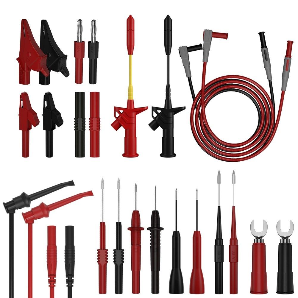 1set Meter Test Kit Connector Multimeter Test Leads Wire Puncturer Crocodile Clips For Electrical Measurements Testing