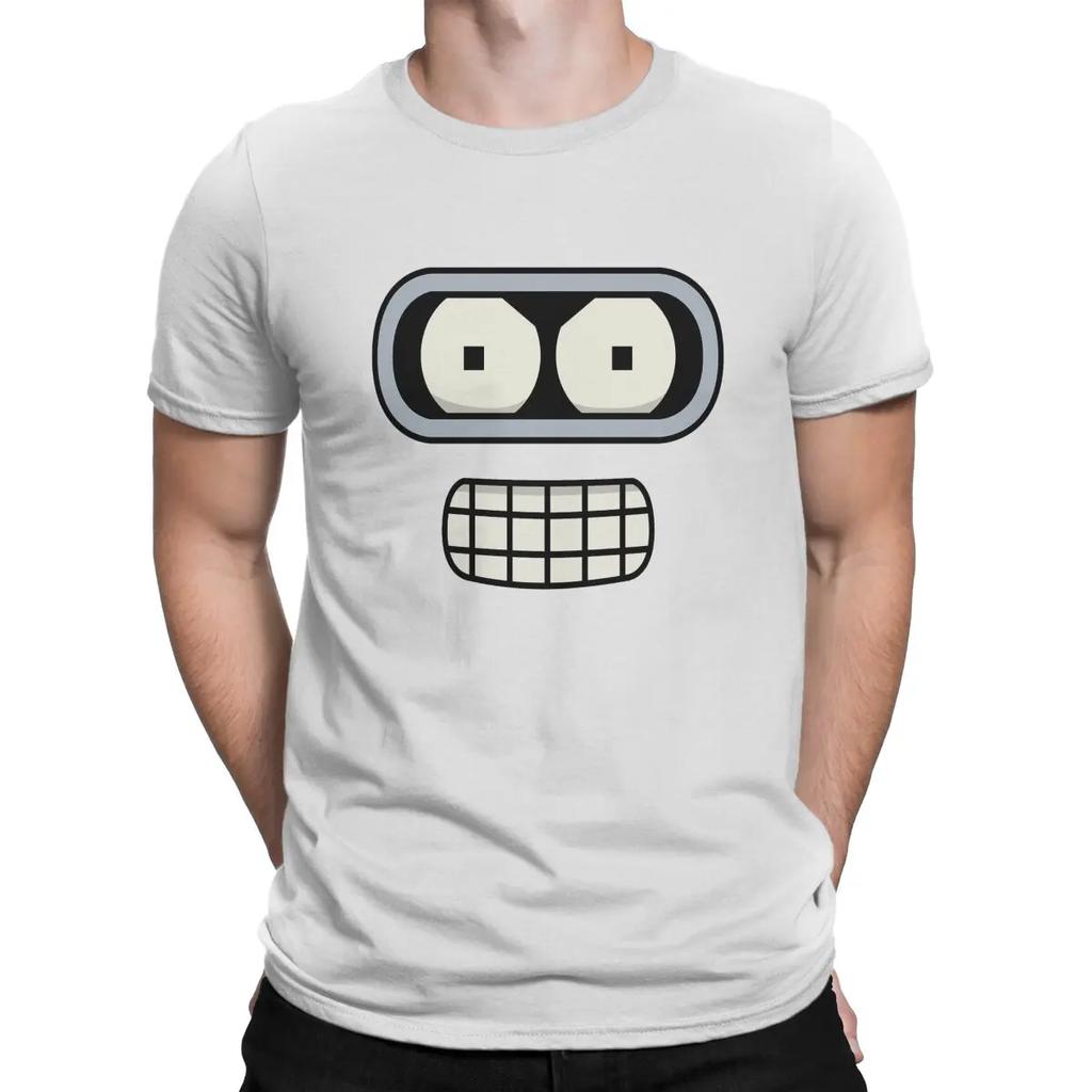 Benders Gesicht T-Shirts Herren F-Futurama Freizeit Reine Baumwolle T-Shirts Rundhals Kurzarm T-Shirt Geburtstagsgeschenk Oberteile