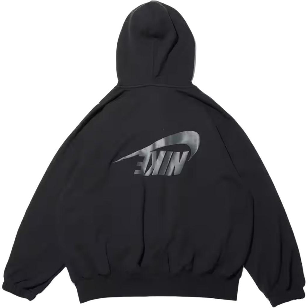 Nike Hooded Zipper Letter Logo Printed Long Sleeve Sweatshirt Women sweatshirt Gray FV7516-010