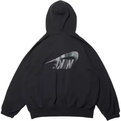 Hooded Zipper Letter Logo Printed Long Sleeve Sweatshirt Women Sweatshirt Gray FV7516-010
