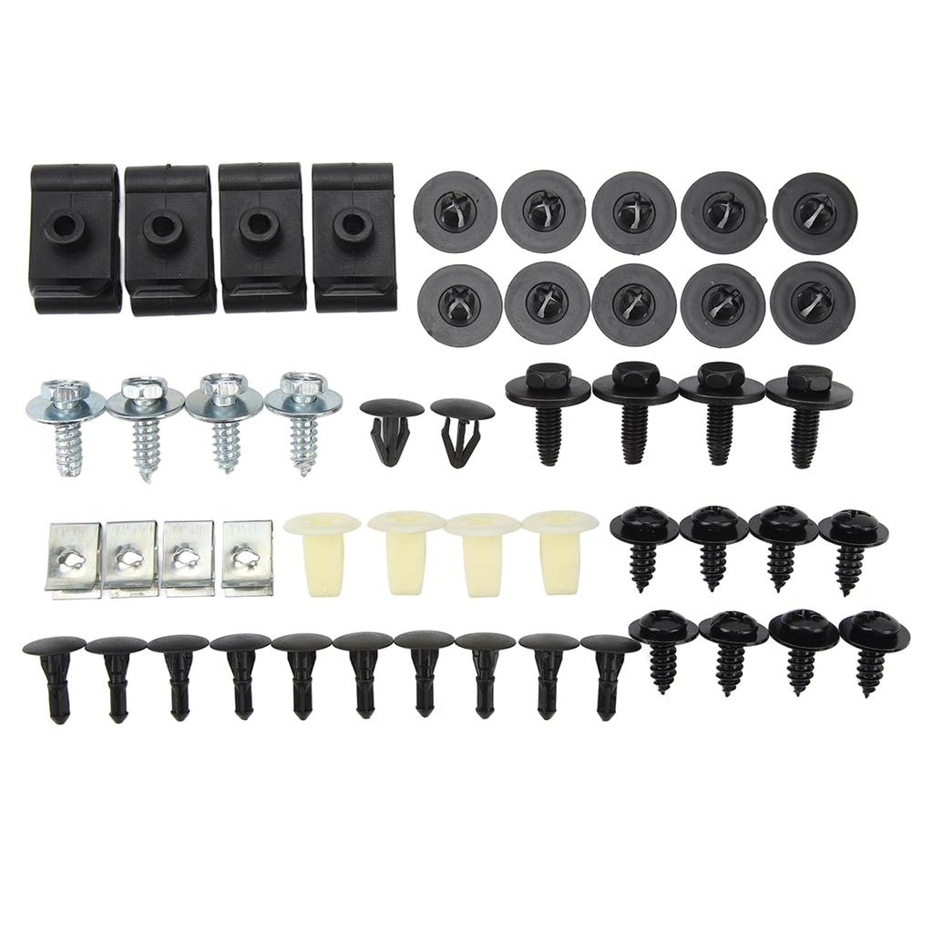 40pcs Car Undertray Clip Screws Compact Shockproof Engine Undercover Splash Shield Guard Body Bolt Replacement Avensis