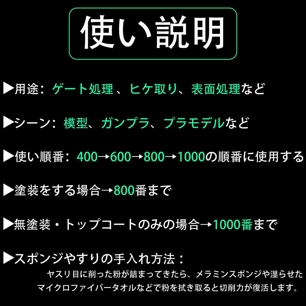 FINGOOO Sponge Sandpaper Set for Plastic Gate Surface Curved Surface Treatment Models, 22-Piece Set, Abrasive, Water-Resistant, Sanding, Preparation,