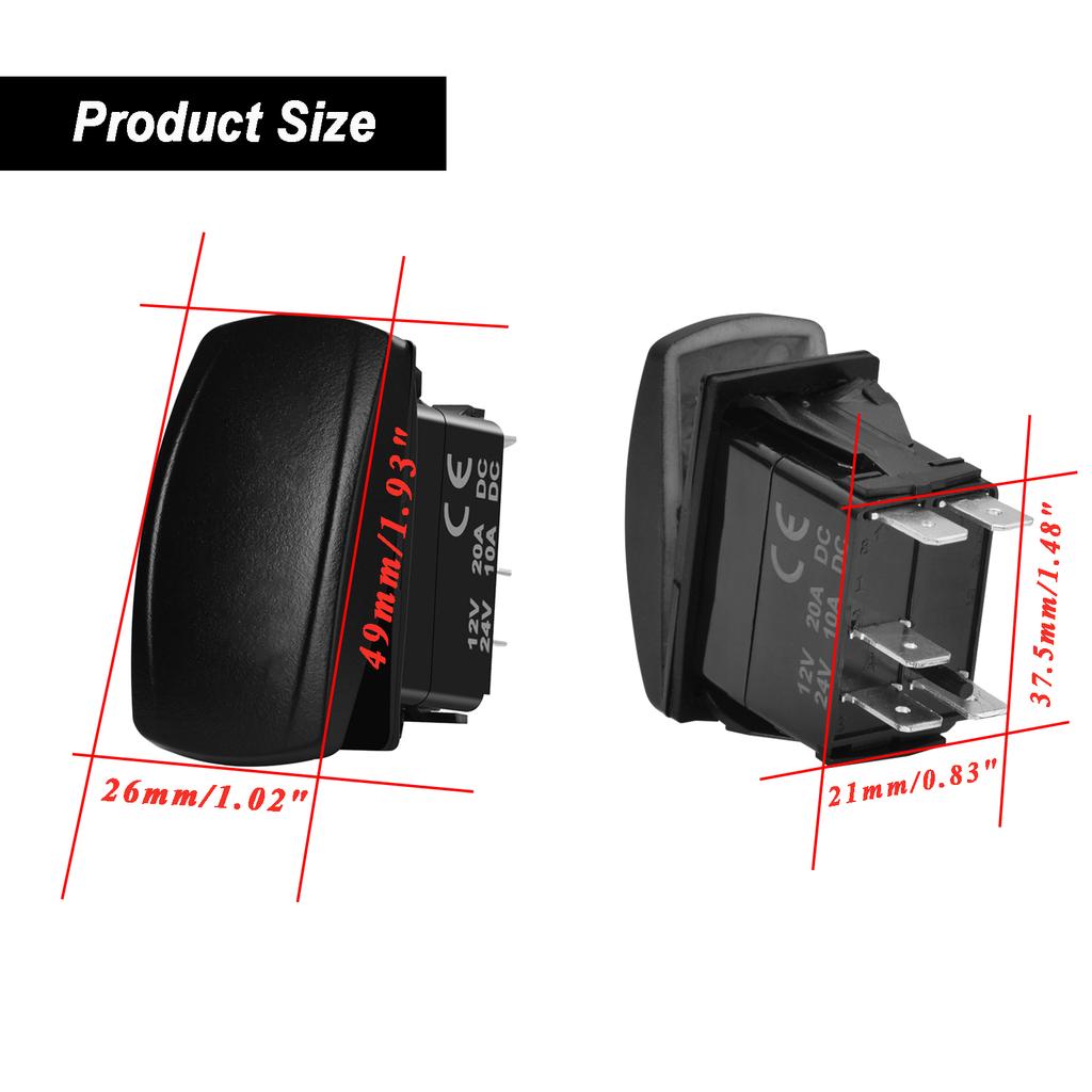 Comutator Basculant cu LED Portocaliu/Chihlimbar Bară Luminoasă LED Lumini Spot 5P/7Pini Pornit Oprit Pornit Pentru Mașină Barcă Camion PV Stil ARB Piese Auto Camper Comutatoare Baterie5