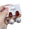 Fashion Simulated Pearl Earrings Personality Metal Geometry Drop Kinds of Exaggerated Drop Earrings Women's Jewelry