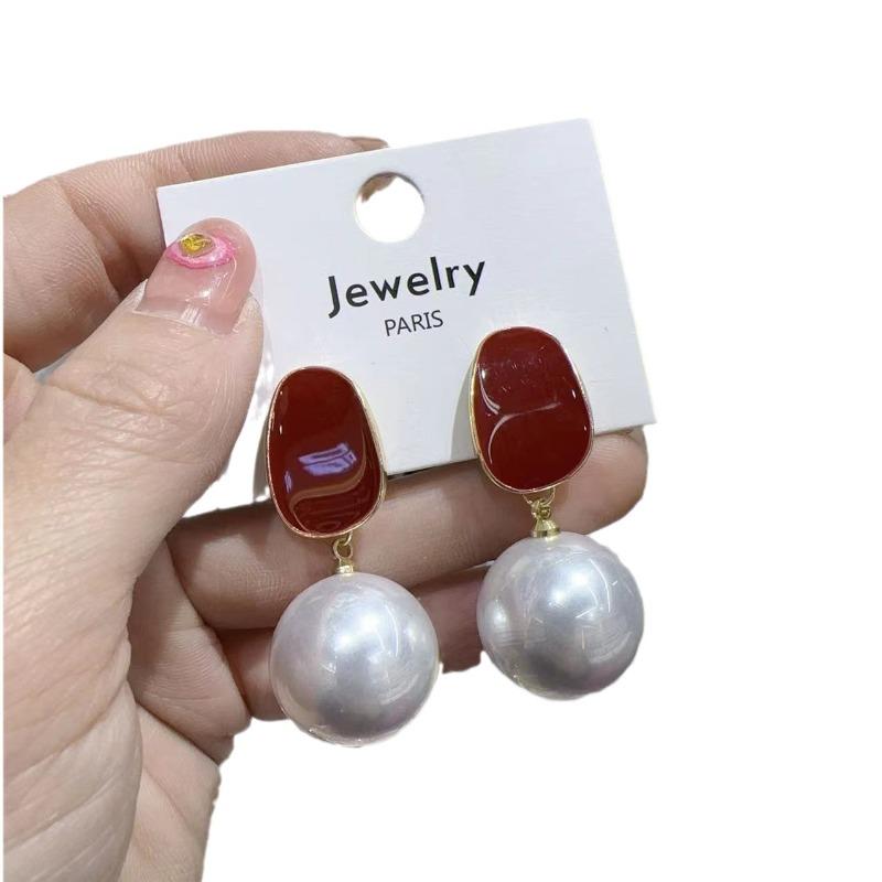 Fashion Simulated Pearl Earrings Personality Metal Geometry Drop Kinds of Exaggerated Drop Earrings Women's Jewelry