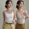 Women Round Neck Seamless Camisole Vest With Built In Chest Pad