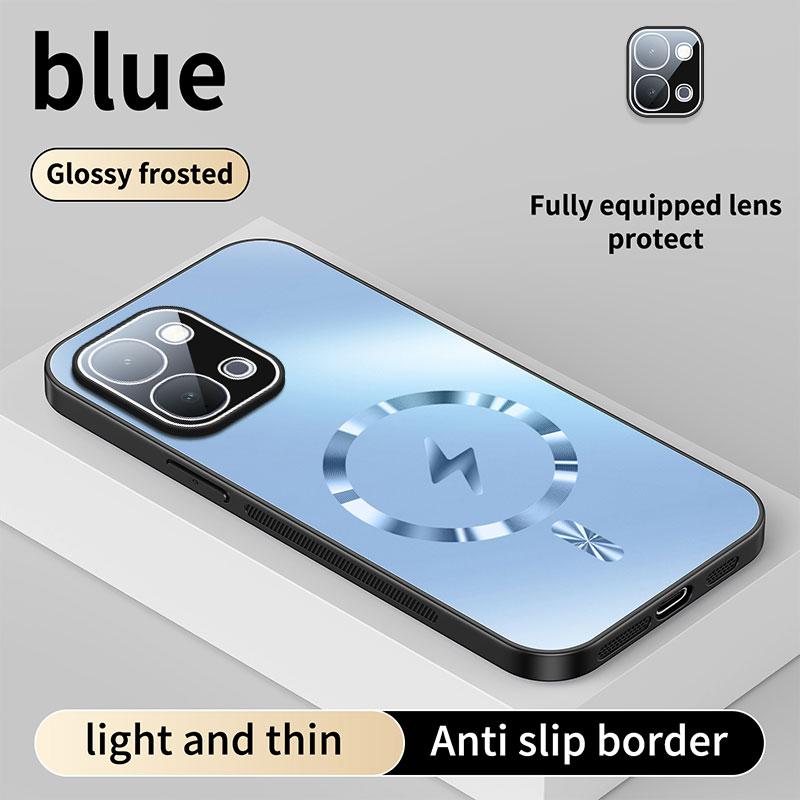 For OPPO A6 Pro Case Integrated Magnetic Light-absorbing Fashion Ice Image Frosted Surface Shock Absorption Box