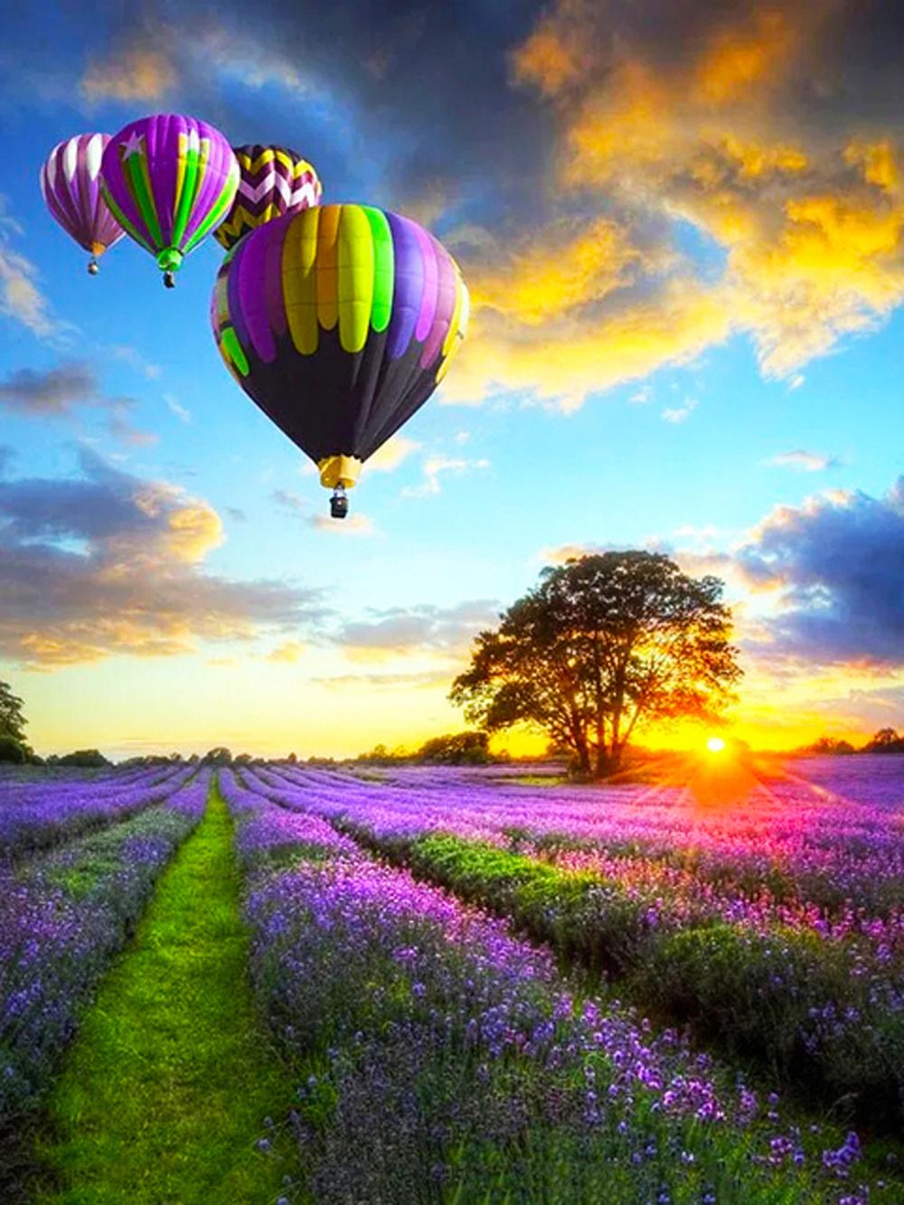 Круглая алмазная вышивка «сделай сам», пейзаж, цветок, море, 5D алмазная живопись, вышивка крестиком, лавандовая мозаика, украшение дома, подарок на Новый год 25x30cm