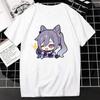 Camiseta Genshin Impact Kawaii Paimon Dibujos Animados Tops Gráficos Mujer Hombre Lindos Anime Streetwear Estética Harajuku Camiseta Ropa Mujer