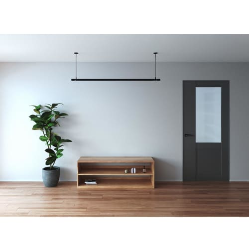 Kawaguchi Giken Hosclean Indoor Clothes Drying Pole Set, Standard Size, QL Type, Black, QSC-15-BK (1 QL-15-BK + 2 SPC-BK)