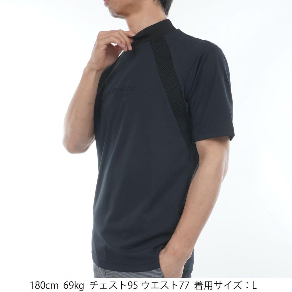 Bridgestone Golf Retro Short Sleeve Mock Neck Shirt EGM11A Men's Black