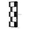 Wooden Bookcase with 5 Shelves Modern Design In Wood, 60x24x184.5 Cm, Black
