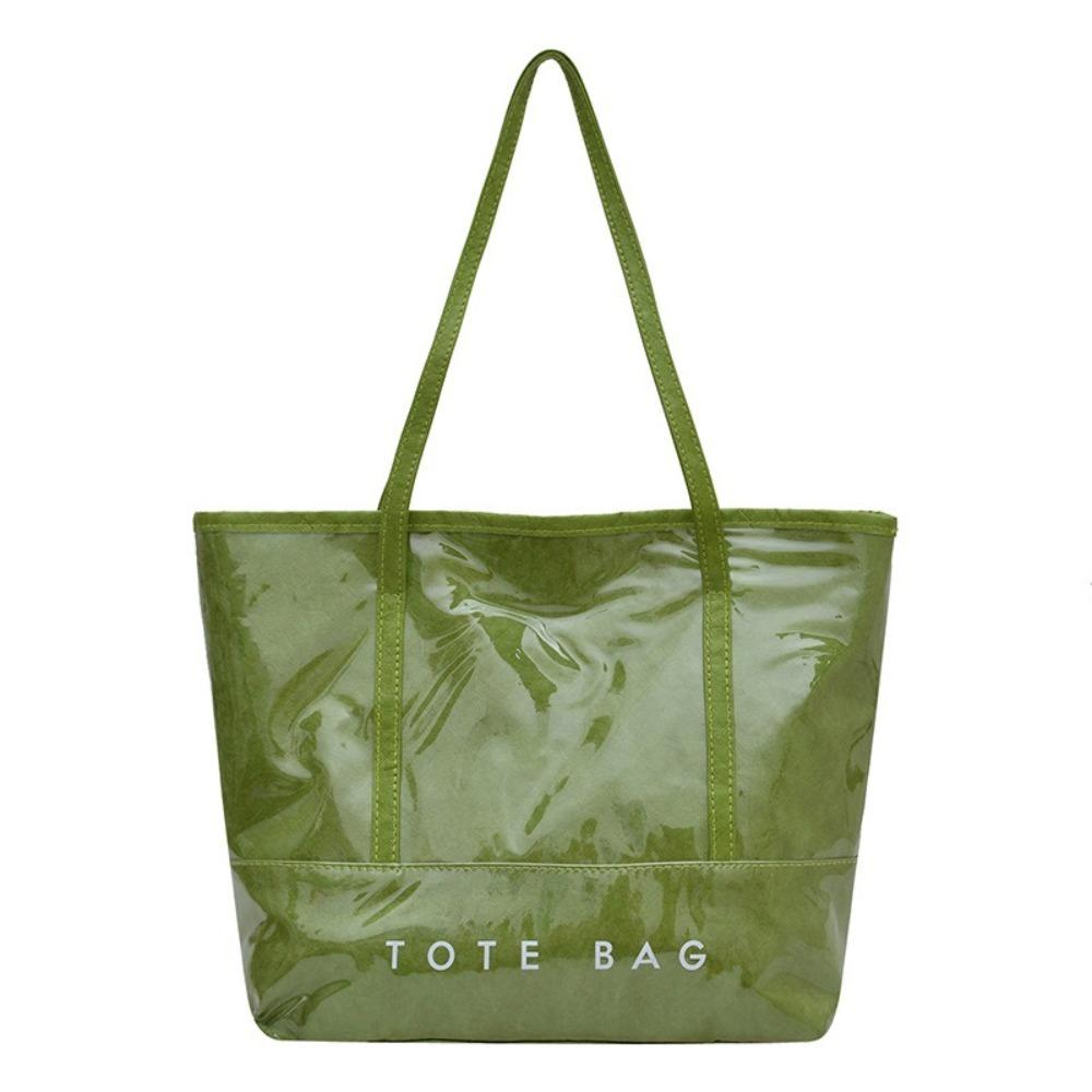 Solid Color Transparent Jelly Bag Multi Function Letter Prints Handbags Cute Armpit Bags Summer
