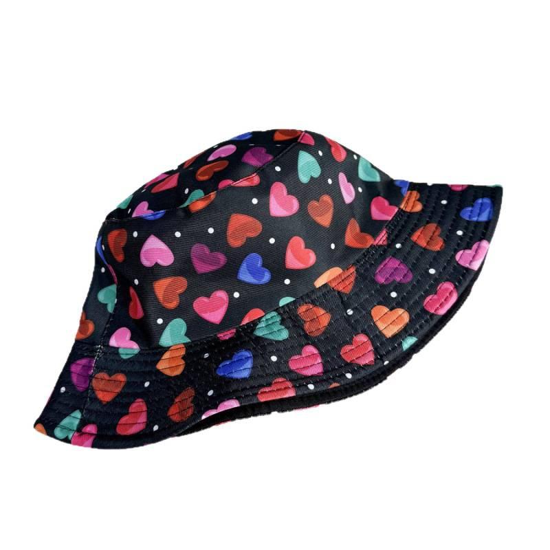 Summer new sun hat cute student basin hat men's color love Valentine's Day fisherman hat children