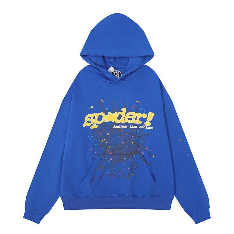 Unisex Hip Hop Oversized Hoodie With 3D Foil Web Print Cotton Heavyweight Sweatshirt Winter
