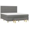VidaXL Lit à sommier tapissier avec matelas Gris foncé 180x200cm Tissu - Modèle 3137494