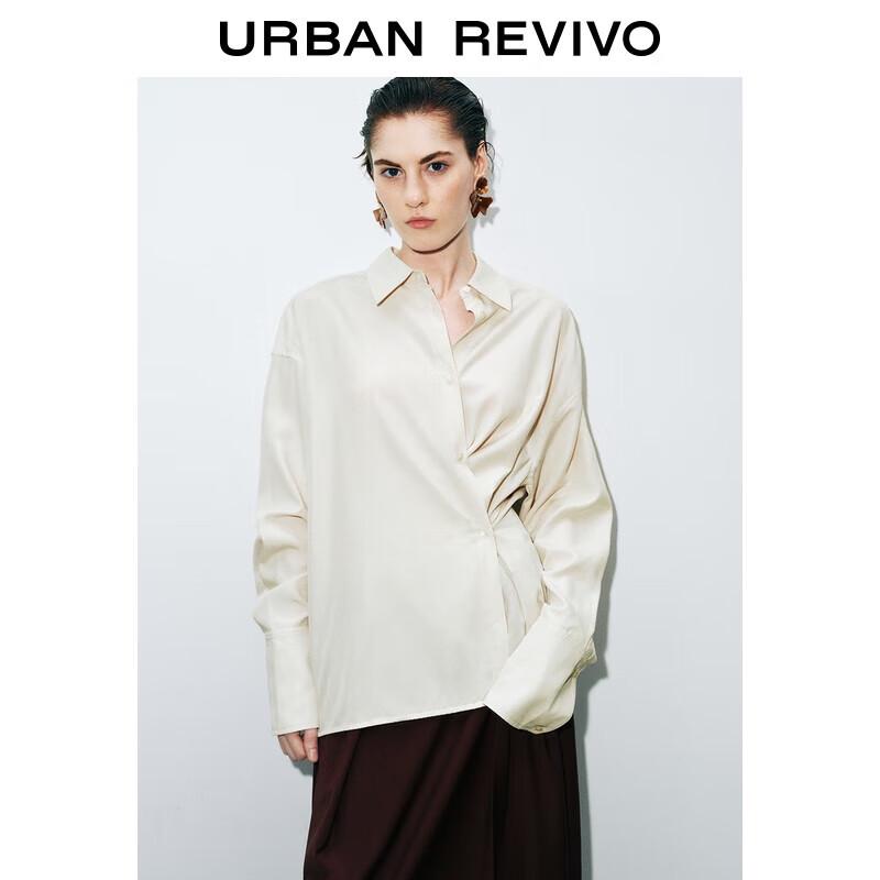 UR 2025 Autumn Flowing Design Loose Long-Sleeve Shirt XS