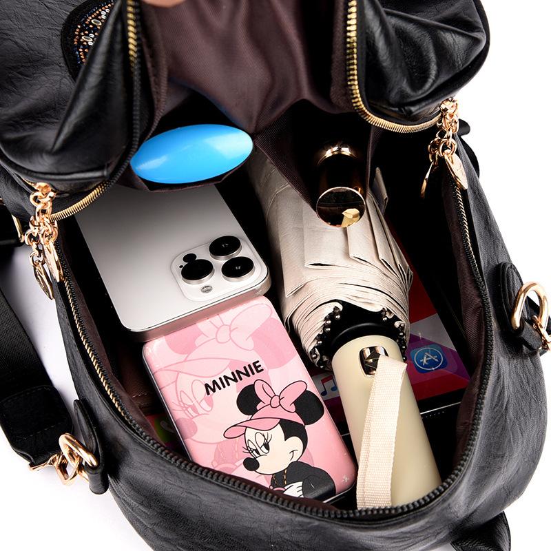 Schoolbag Backpack Premium Sense Hot Diamond Travel Backpack 1011 New Sheepskin Embroidered Jixiang Multifunctional School Bag Women