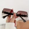 Fashionable New Women'S Frameless Sunglasses Simple Luxury Atmospheric Design Gradient Sunglasses