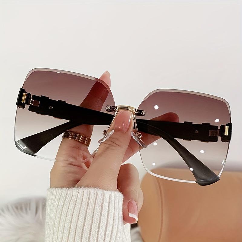 Fashionable New Women'S Frameless Sunglasses Simple Luxury Atmospheric Design Gradient Sunglasses