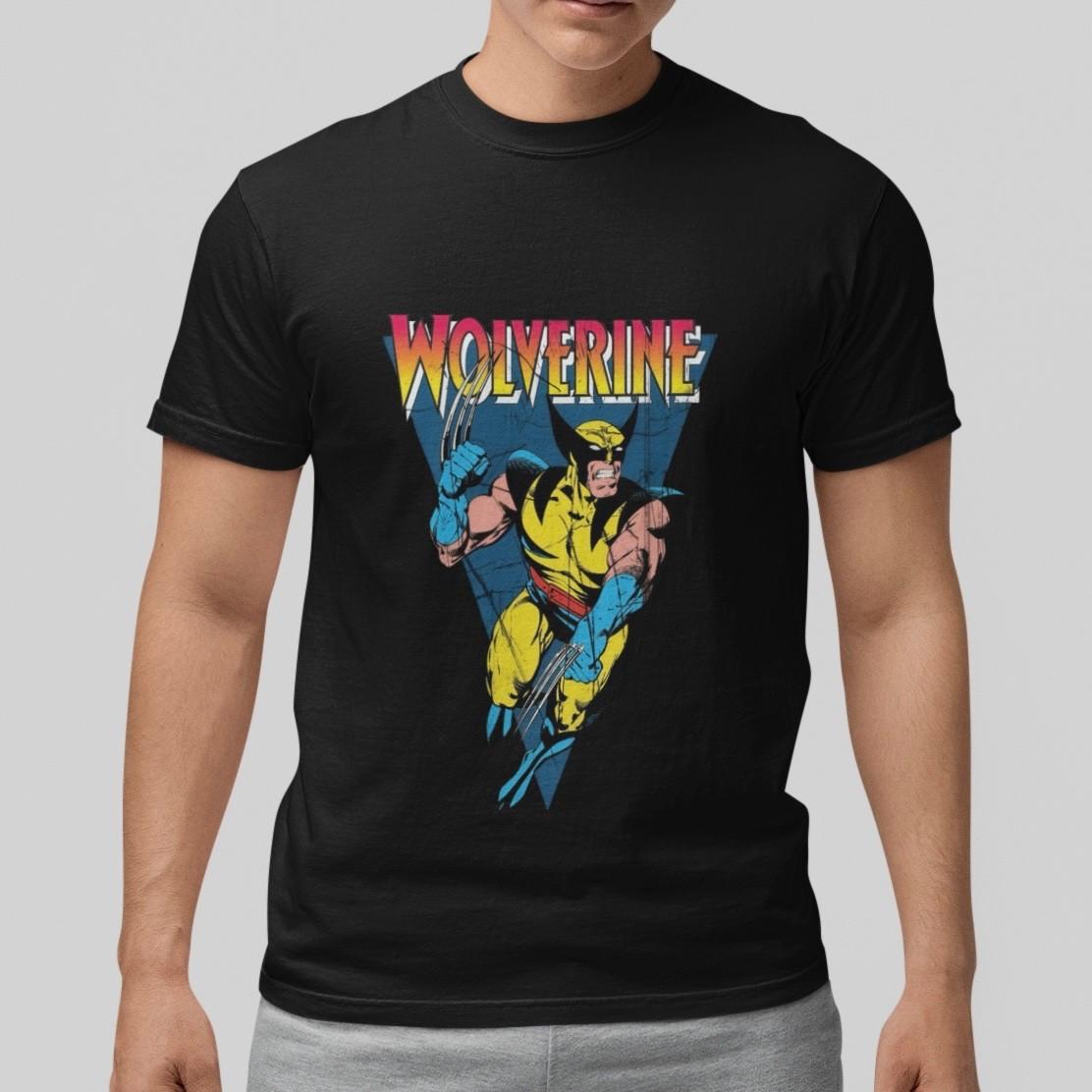 Wolverine Streetwear Tee Marvel Hero Graphic Unisex Vintage Black Shirt Top XL