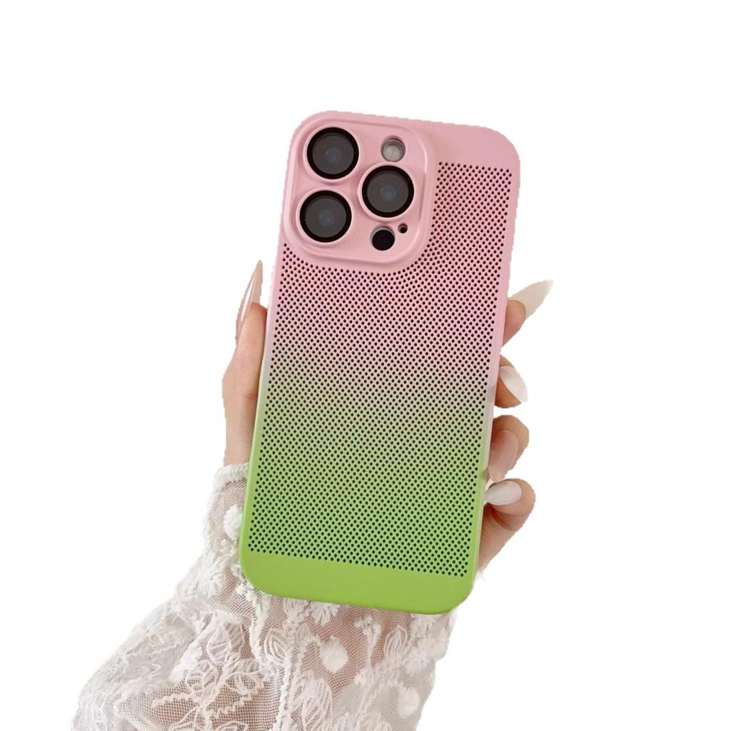 Apple 16 Pro Max Gradient Color Heat Dissipation Phone Case - Full Lens Coverage for iPhone 15/14/13
