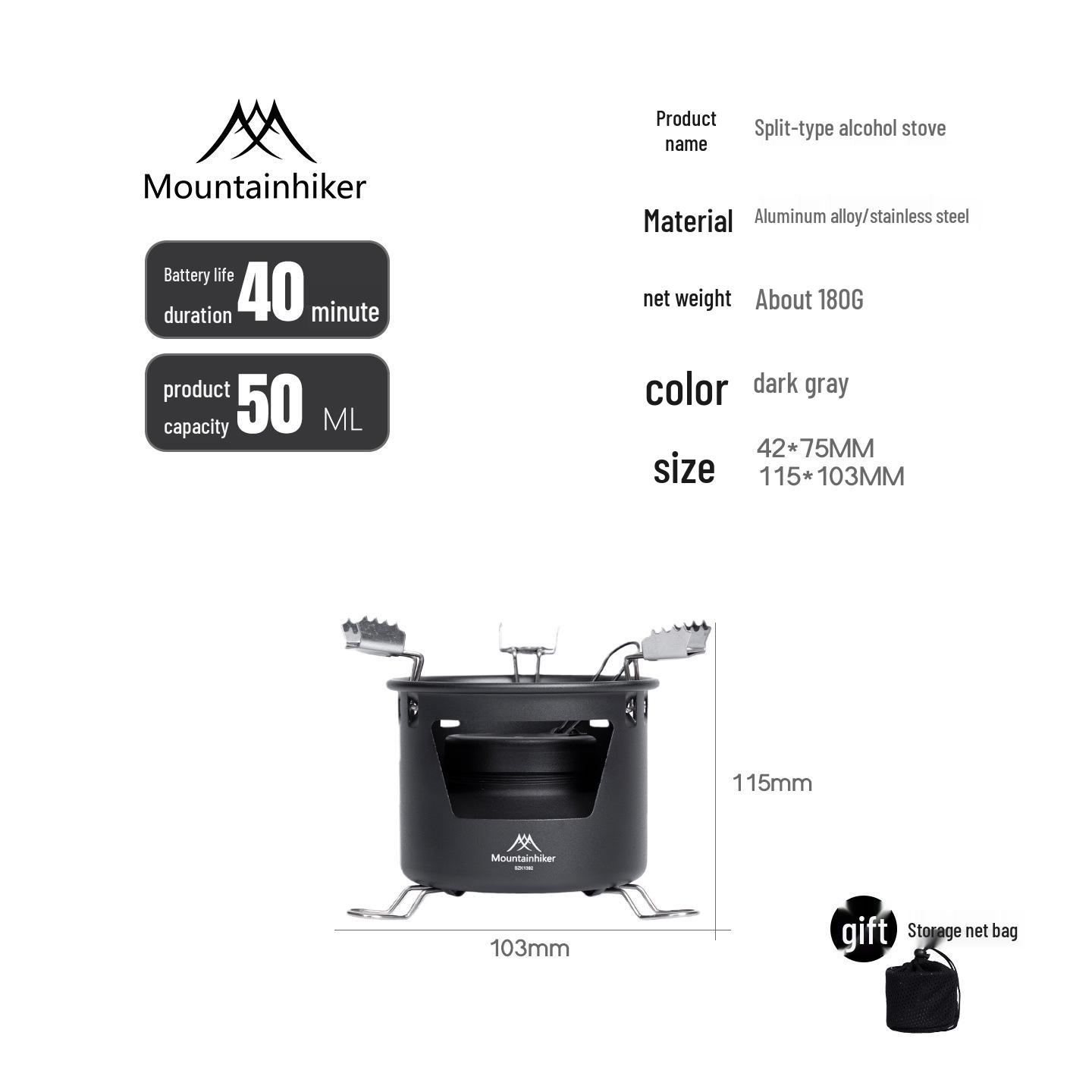 Outdoor Aluminum Portable Alcohol Camping Stove - High Efficiency Burner