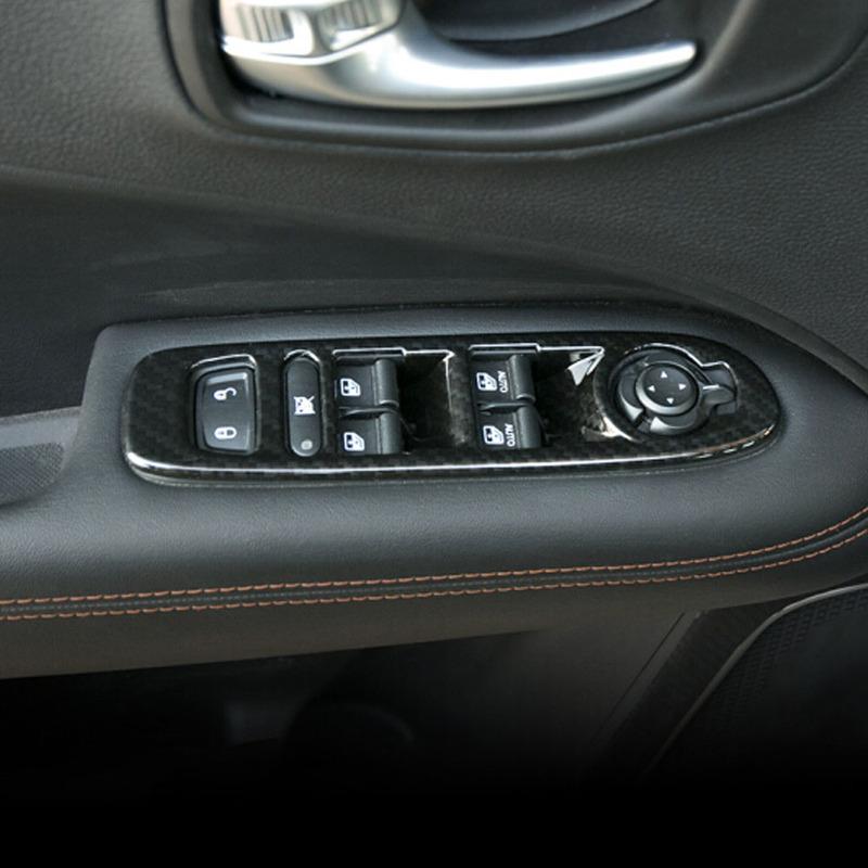 For Jeep Compass 2017 2018- ABS Plastic Car Door Sound Speaker Audio Ring Cover Carbon Fiber Water Cup Holder Frame Trim