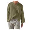 Designer Spring Summer Men's Casual Cotton Linen Color Long Sleeve Shirts Loose Stand Collar Shirts