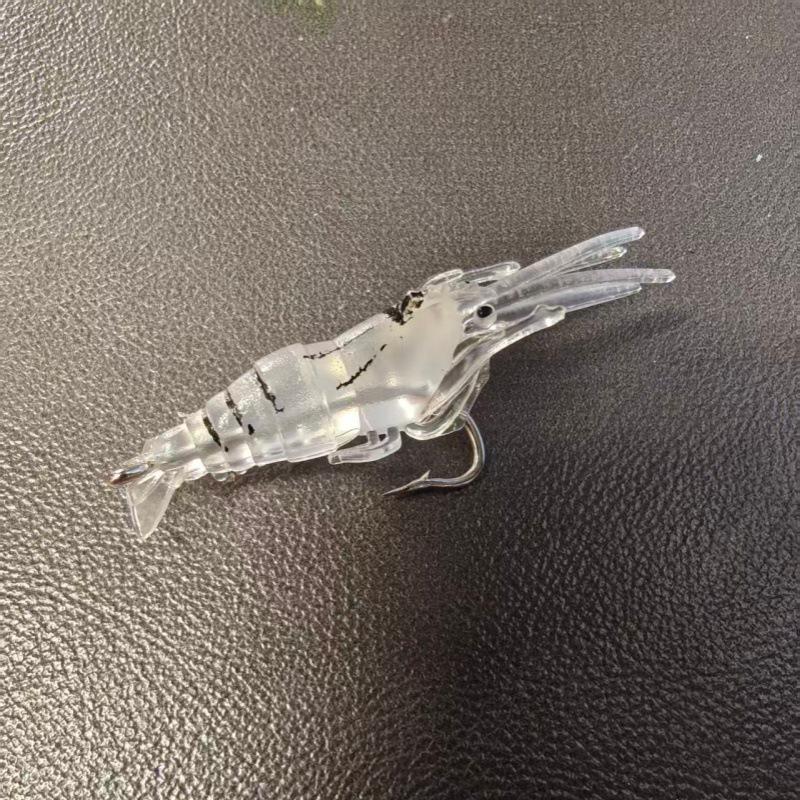 Leuchtende Weichplastik-Garnelenköder mit Haken - Kleiner Grasgarnelen-Köder