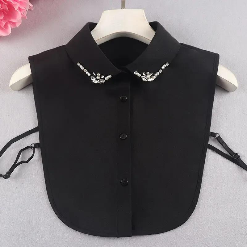 

Винтажный воротник ручной работы из бусин для женского осеннего свитера, рубашки, съемный воротник, декоративный модный деловой воротник