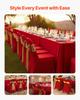 VEVOR 50 Pcs Red Chair Covers, Polyester Spandex Chair Cover, Stretch Slipcovers for Wedding Party Dining Banquet Flat-Front Chair Covers