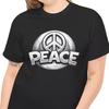 Peace Symbol Globe Logo Tee | Retro Peace Sign Graphic Shirt