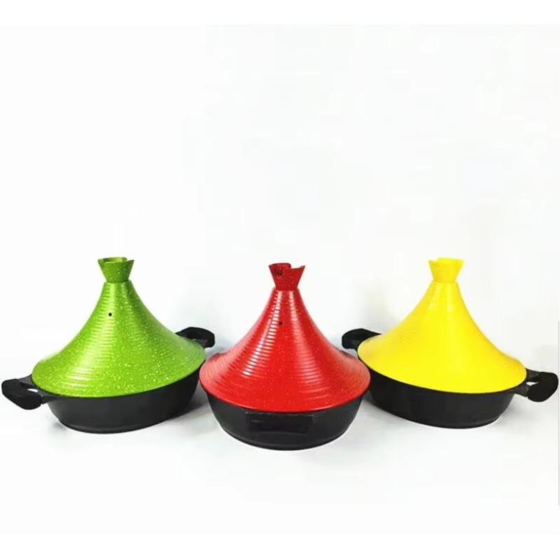 Hot Sale Die Cast Tajine Pot  Aluminum Moroccan Saving Water  Tajine Pot Nonstick Cookware Set красный
