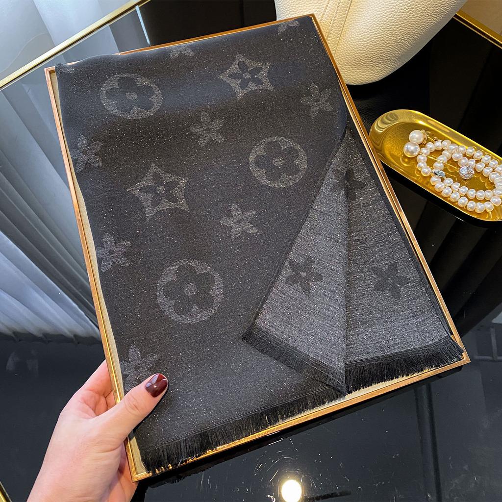 Summer Pentagram Imitation Silk Sunscreen Silk Scarf Printed Beach Towel Shawl Travel Women'S Tencel Cotton Scarf