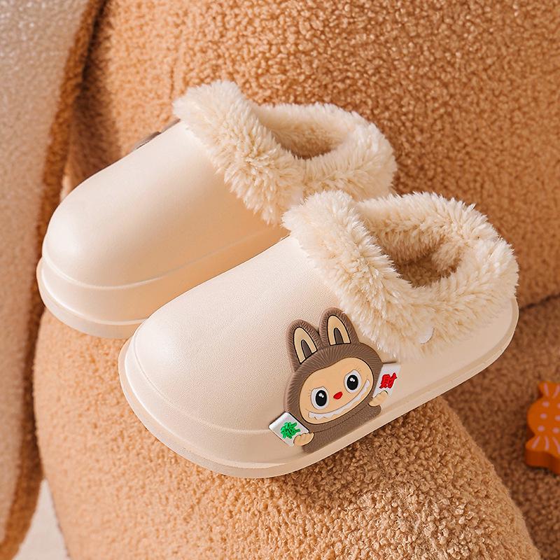 Lamb Wool Kids' Non-slip Slippers - Cute, Removable & Washable for Girls In Autumn/Winter