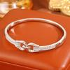 New copper gold-plated , personalized design horseshoe buckle zircon opening  women, light luxury niche 