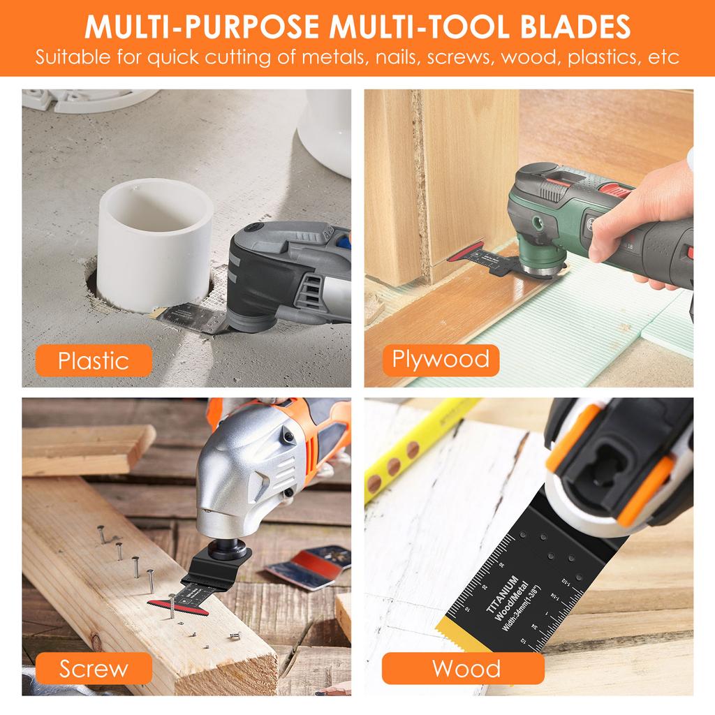 8Pcs Cutting Metal,Steel Nails,Screws,Carbide Tooth Blade Oscillating Saw Blades 27pcs,Multitool Oscillating Tool Accessories