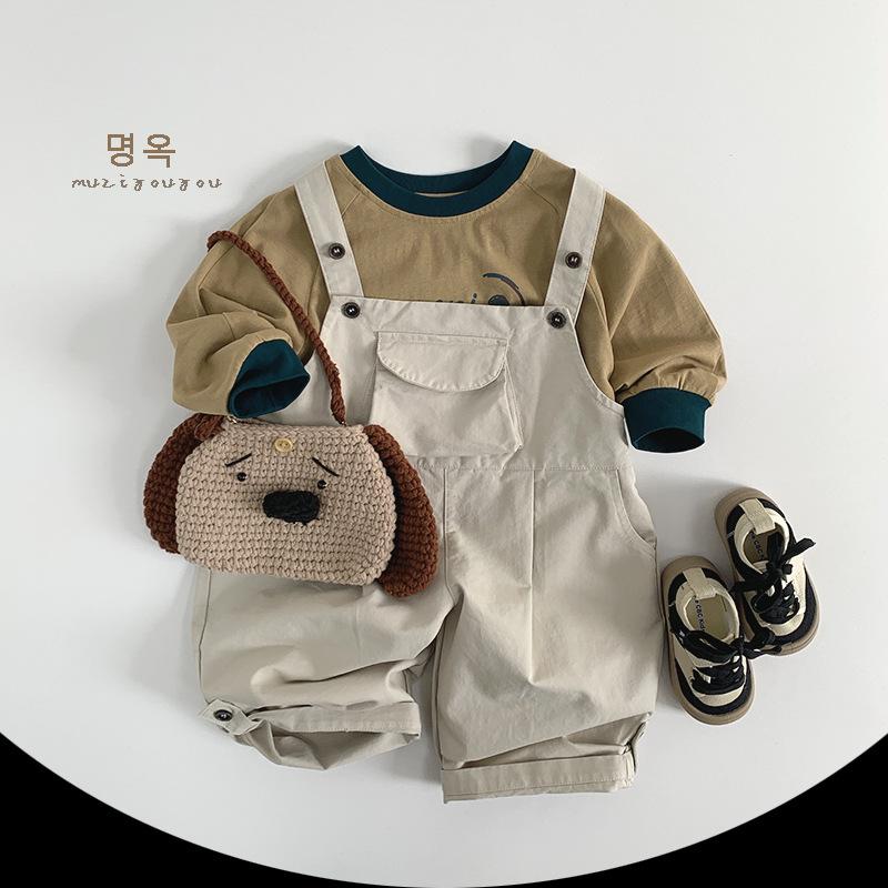 Kids Long Sleeve T Shirt Casual Round Neck Basic Tops For Unisex Boys Girls