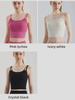 LAHN Women's Shockproof Sports Bra with Pleated Mesh Front for Running and Yoga