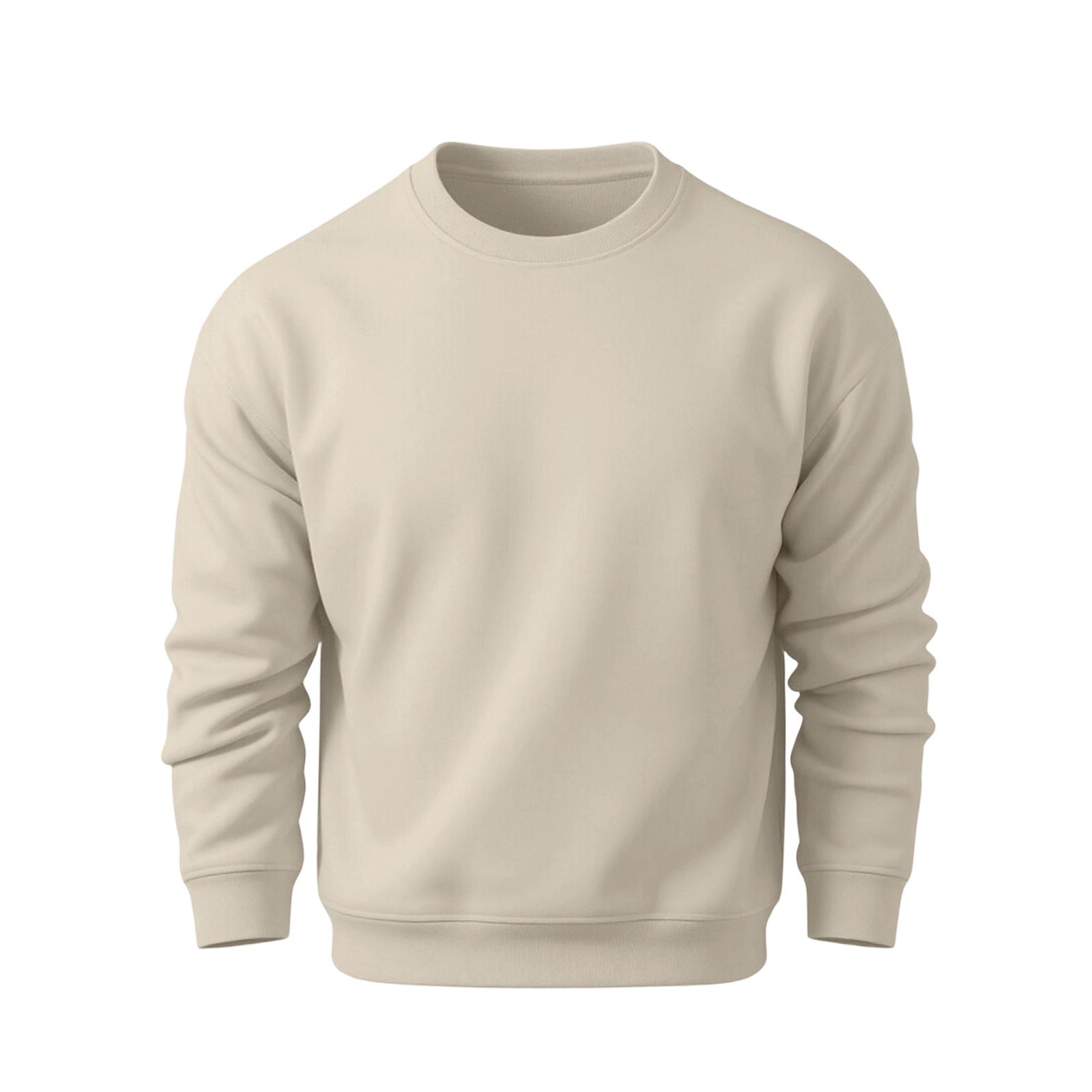 Men s Casual Loose Fit Crewneck Sweatshirt for Fall and Winter L