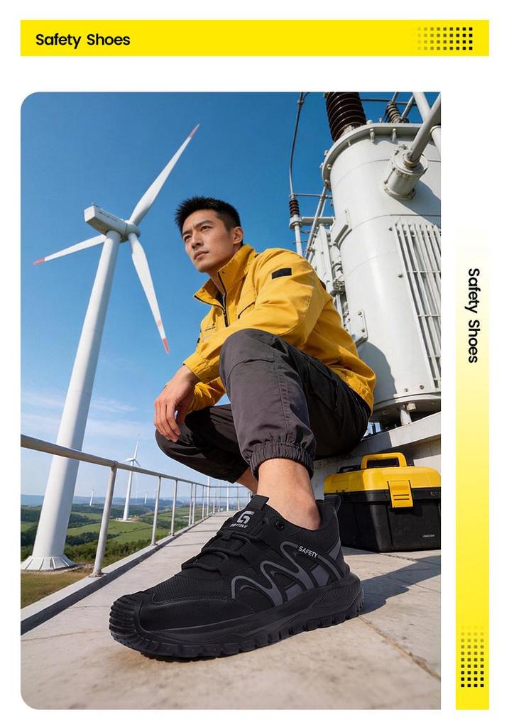 Men's 10KV Insulated Electrician Shoes, Anti-Smash & Puncture, European Standard, Fiberglass Toe, High Voltage Protection.