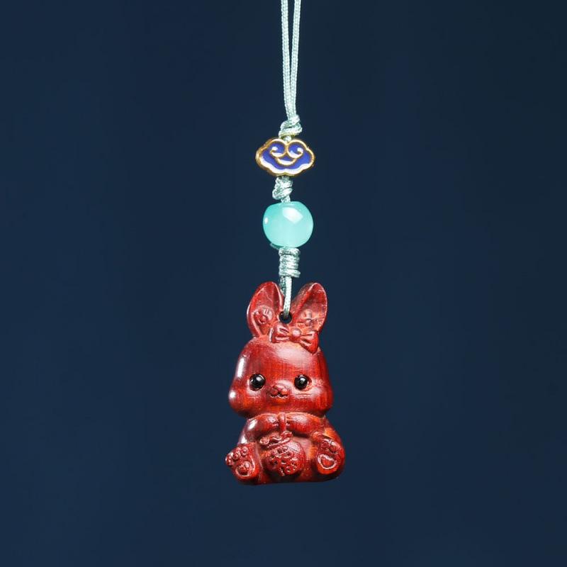 Cliff Cypress Zodiac Wood Carving Pendant Keychain