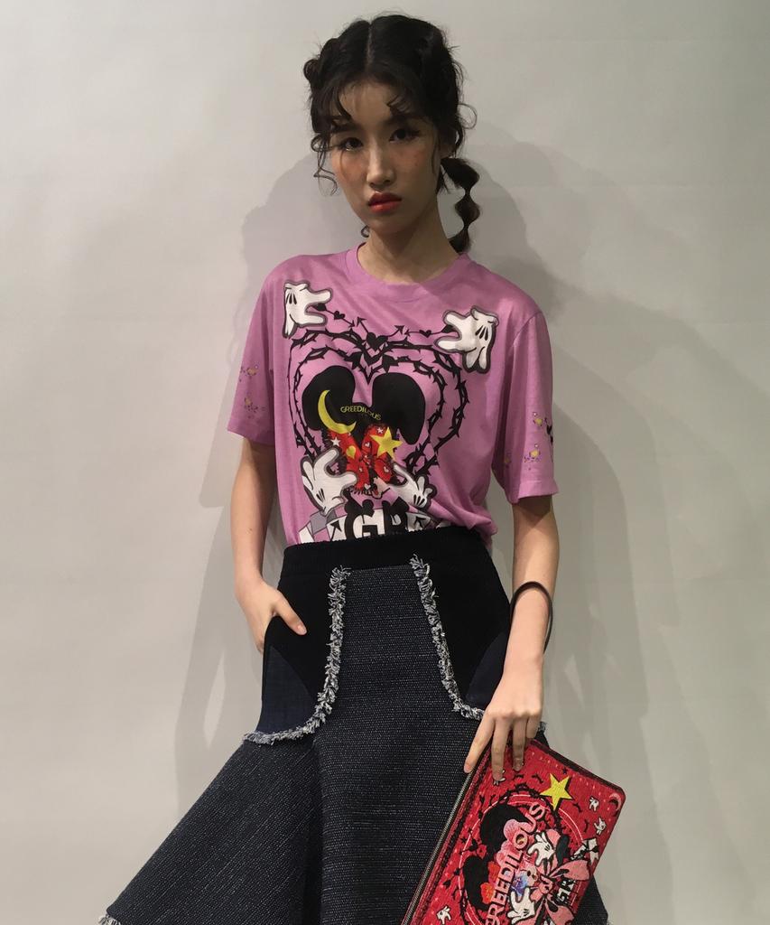 GREEDILOUS Pink One-Point T-Shirt