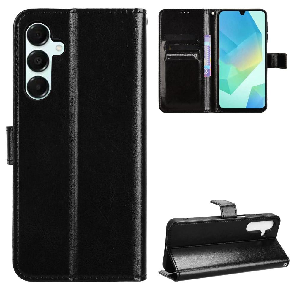 For Samsung Galaxy A17 4G/Galaxy A16 5G/Galaxy A16 4G/Galaxy A26 5G/Galaxy A17 5G PU Leather Case with Strap Crazy Horse Texture Phone Wallet Cover