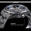 Mechanische Herrenuhr Automatische Armbanduhr Luxus Diamant Edelstahl Skelett Uhren Gold Relogio Masculino