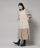 Nano Universe Ladder Lace Sleeve Dress with Mixed Size F Women's Material, Beige, 040, 673-5219315