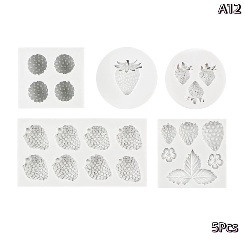 Fruit Strawberry Dessert Mousse Cake Mold Silicone Cake Decorations Reusable Baking Molds Kitchen Tools
