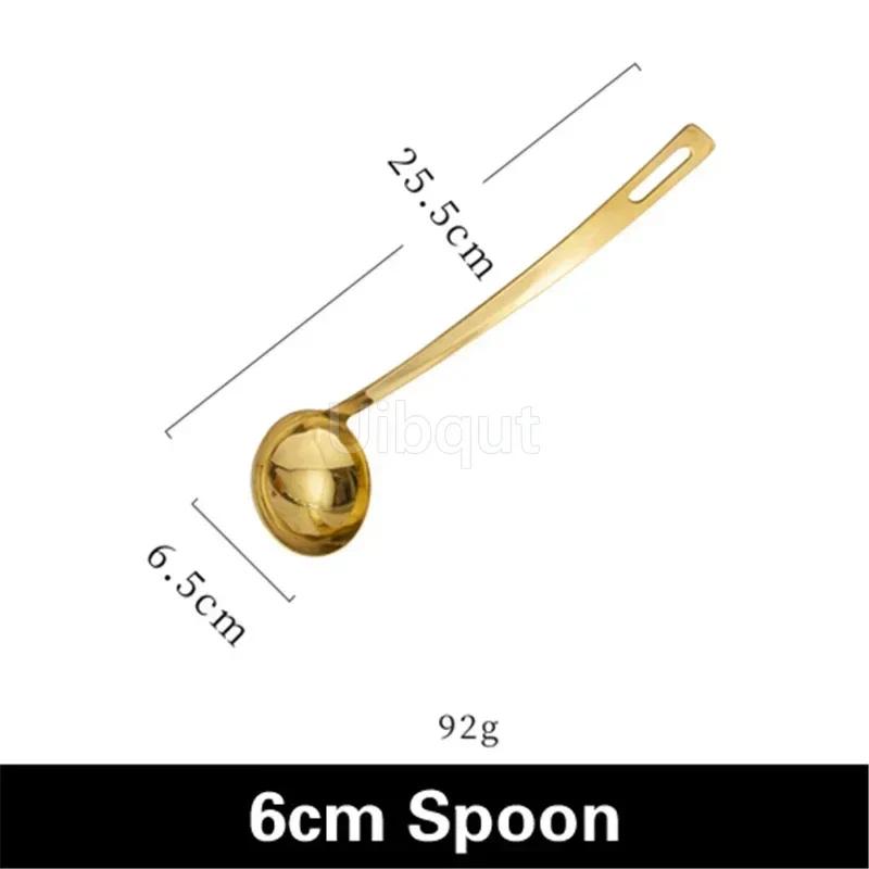 Leaky Stainless Steel Gold Plated Spoon Thickened Household Commercial Spoon Hot Pot Restaurant Ladle Cooking Soup Spoons
