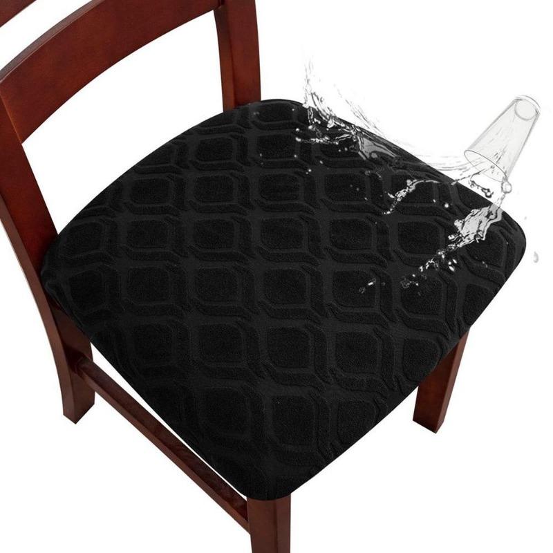 Waterproof Chair Seat Covers Jacquard Seat Case Chair Slipcovers Seat Cushion Case Home Furniture Protector Removable Dust Cover